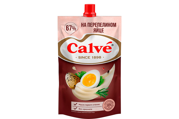 «Calve», майонез «На перепелином яйце» 67%, 200 г