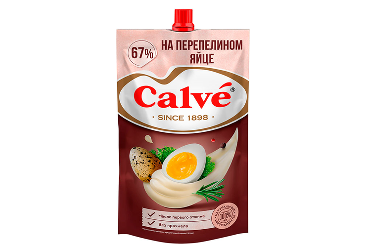 «Calve», майонез «На перепелином яйце» 67%, 400 г «Calve», майонез «На перепелином яйце» 67%, 400 г
