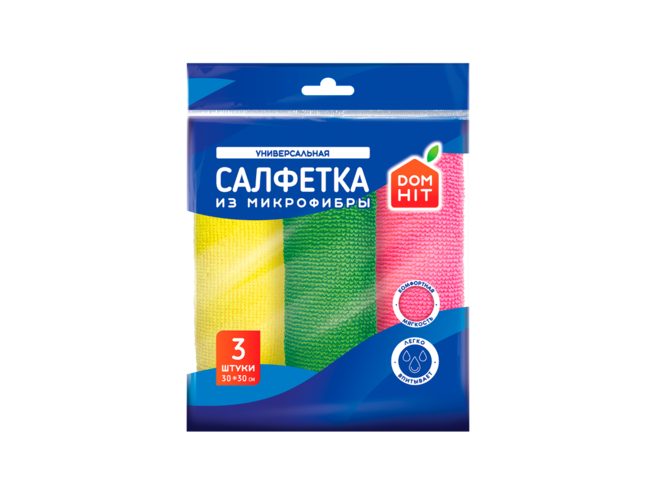 Салфетка «DOMHIT» из микрофибры, 3шт