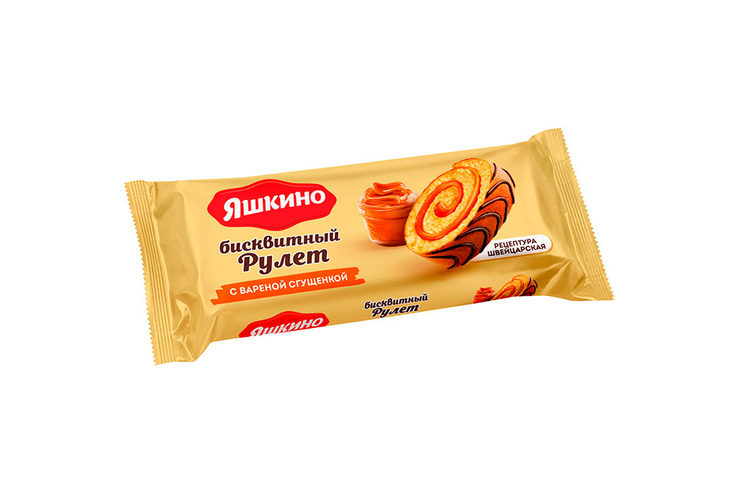 «Яшкино», рулет бисквитный с варёной сгущёнкой, 200 г