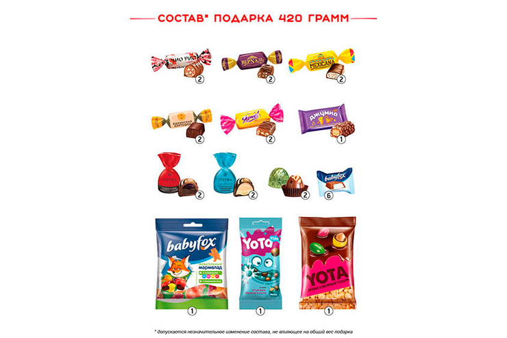 «Яшкино», новогодний набор «Бэби Фокс», 420 г