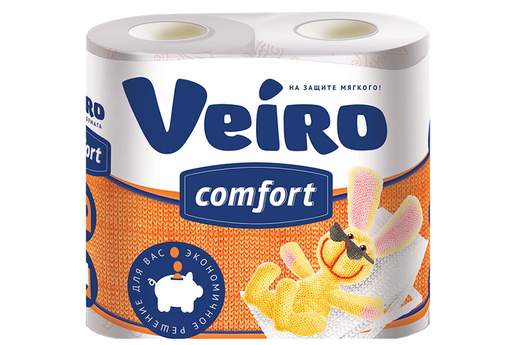 Туалетная бумага двухслойная Veiro COMFORT 4 рулона, 200 г Туалетная бумага двухслойная Veiro COMFORT 4 рулона, 200 г