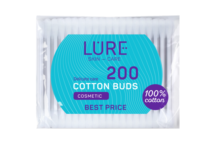 Ватные палочки «LURE» 200 штук, 40 г
