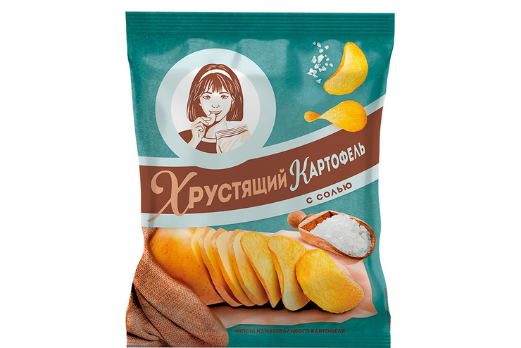 «Хрустящий картофель», чипсы с солью, произведены из свежего картофеля, 70 г