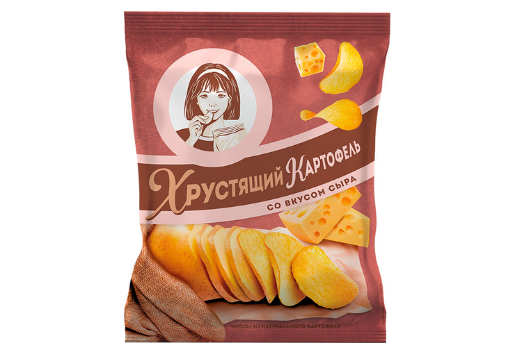 «Хрустящий картофель», чипсы со вкусом сыра, произведены из свежего картофеля, 40 г