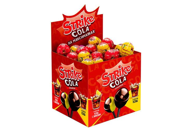 «Strike», карамель на палочке «Cola на максималках», 11,3 г