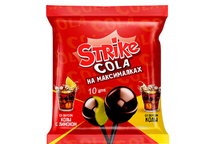 «Strike», карамель на палочке «Cola на максималках», 113 г