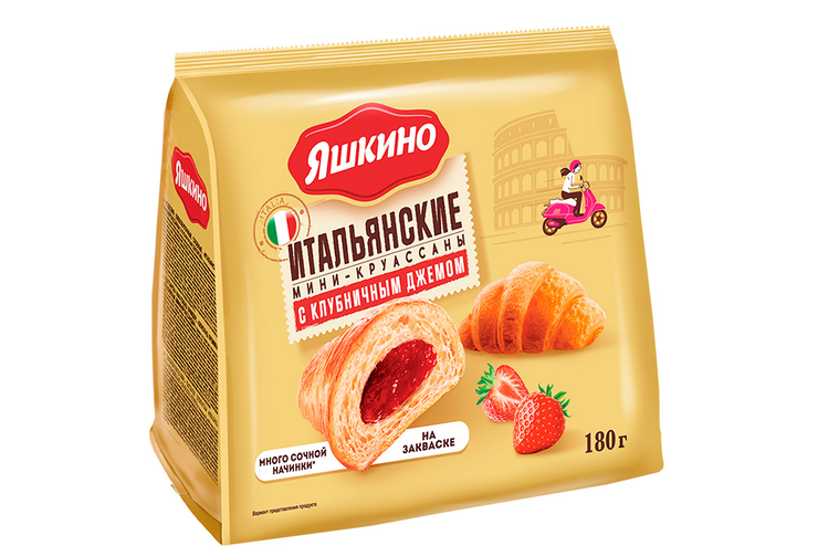 «Яшкино», мини-круассаны с клубничным джемом, 180 г