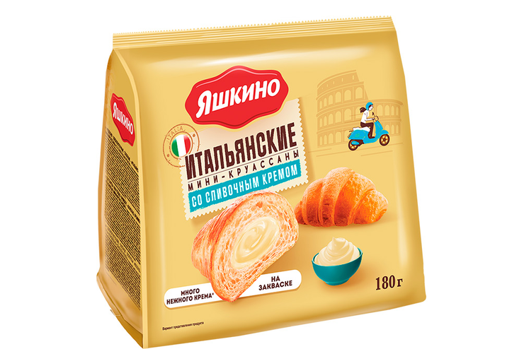 «Яшкино», мини-круассаны со сливочным кремом, 180 г