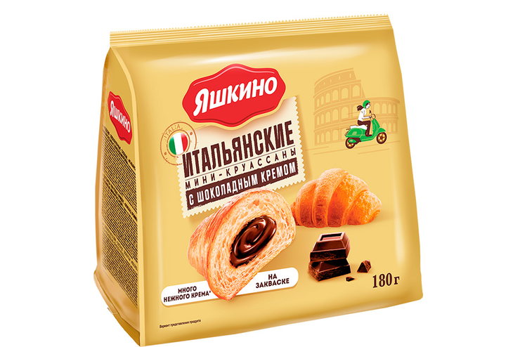 «Яшкино», мини-круассаны с шоколадным кремом, 180 г