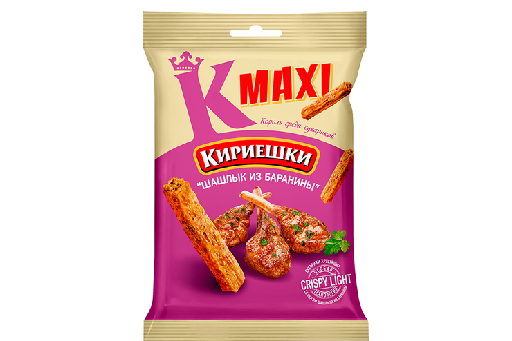 «Кириешки Maxi», сухарики со вкусом «Шашлык из баранины», 60 г