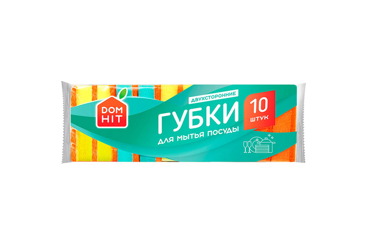 «DOMHIT», губки для мытья посуды Норма, 10 шт, 40 г «DOMHIT», губки для мытья посуды Норма, 10 шт, 40 г