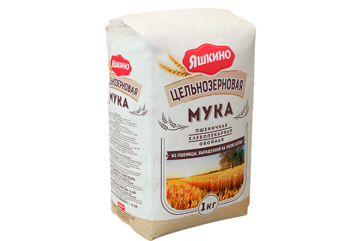 «Яшкино», мука пшеничная цельнозерновая, 1 кг «Яшкино», мука пшеничная цельнозерновая, 1 кг