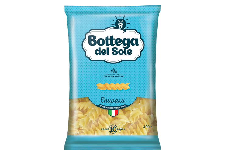 «Bottega del Sole», макаронные изделия «Спирали», 400 г