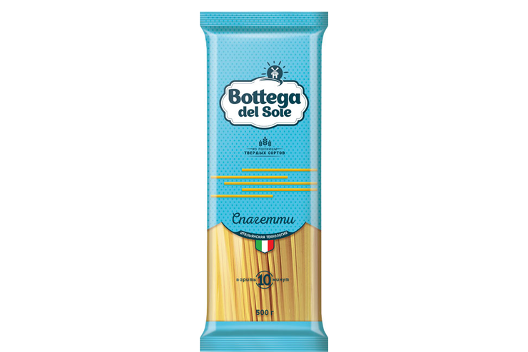 «Bottega del Sole», макаронные изделия «Спагетти», 500 г