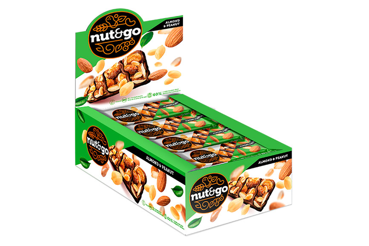 «Nut&Go», батончик Almond & peanut, 36 г