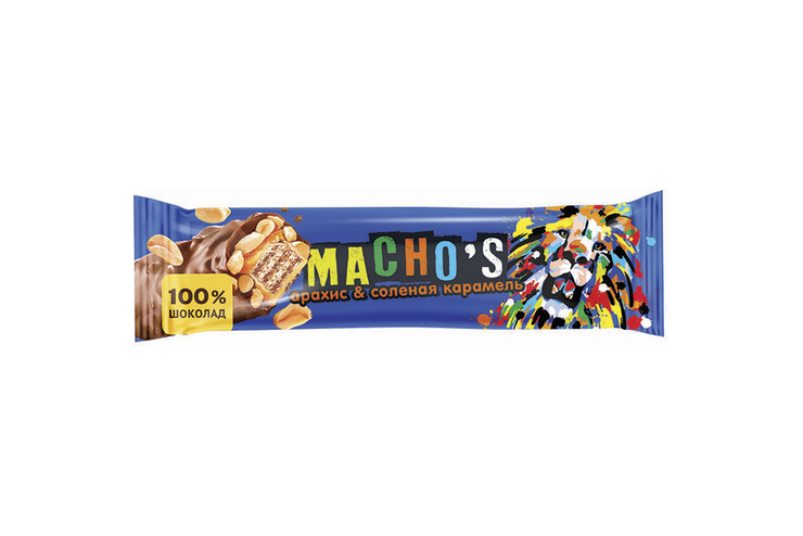 «Machos», батончик с солёной карамелью и арахисом, 40 г