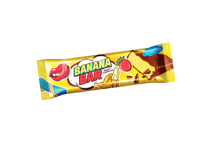 Батончик-суфле клубнично-банановый «Banana bar», 35 г