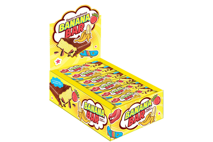 Батончик-суфле клубнично-банановый «Banana bar», 35 г