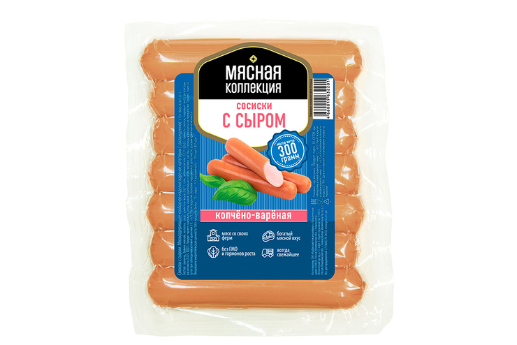 «Мясная коллекция», сосиски «С сыром», 300 г