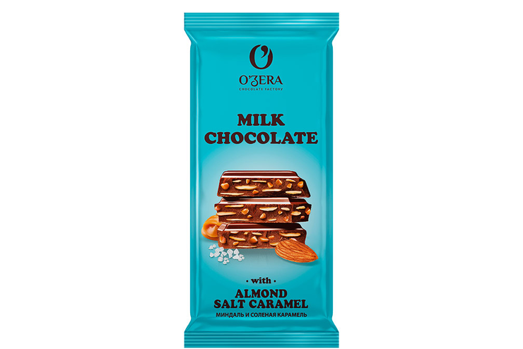 «O'Zera», шоколад Milk chocolate with Almonds salt caramel, 90 г «O'Zera», шоколад Milk chocolate with Almonds salt caramel, 90 г