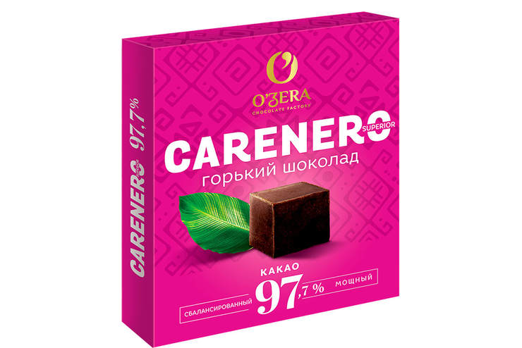 «O'Zera», шоколад Carenero Superior, содержание какао 97,7%, 90 г