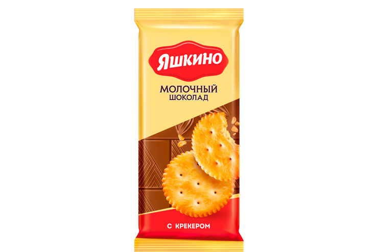 «Яшкино», шоколад молочный с крекером, 90 г