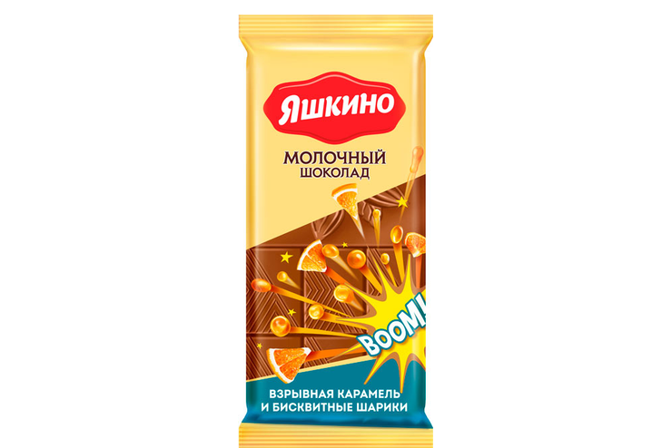«Яшкино», шоколад молочный со взрывной карамелью, 90 г