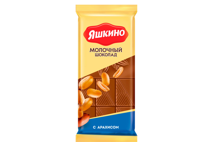 «Яшкино», шоколад молочный с арахисом, 90 г