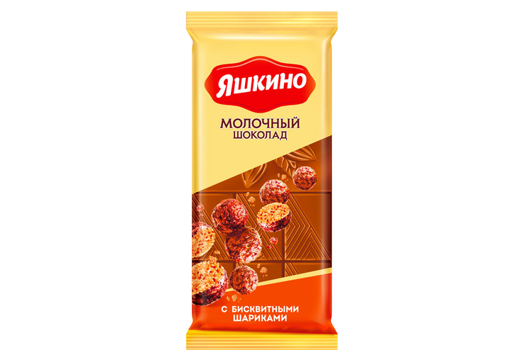«Яшкино», шоколад молочный с бисквитными шариками, 85 г