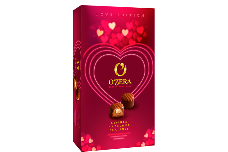 «O'Zera», конфеты Love пралине с цельным фундуком, 230 г