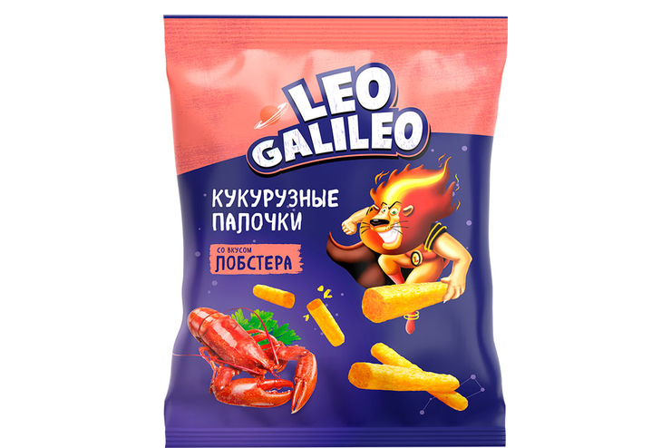 «Leo Galileo», кукурузные палочки со вкусом лобстера, 45 г «Leo Galileo», кукурузные палочки со вкусом лобстера, 45 г