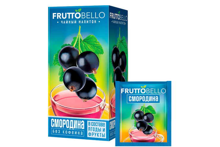 «Fruttobello», чайный напиток «Черная смородина», 25 пакетиков, 37,5 г