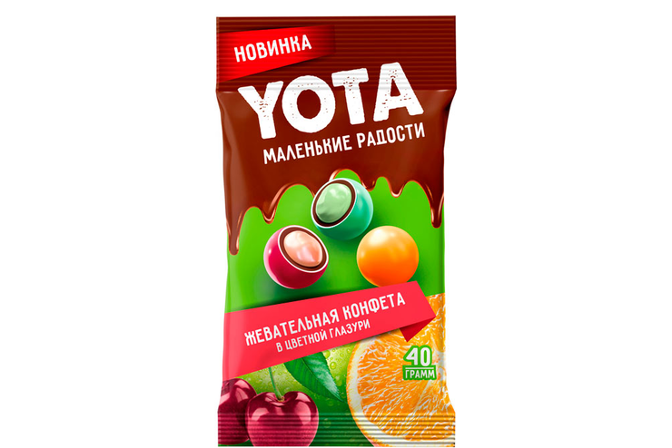 «Yota», драже жевательная конфета в цветной глазури, 40 г