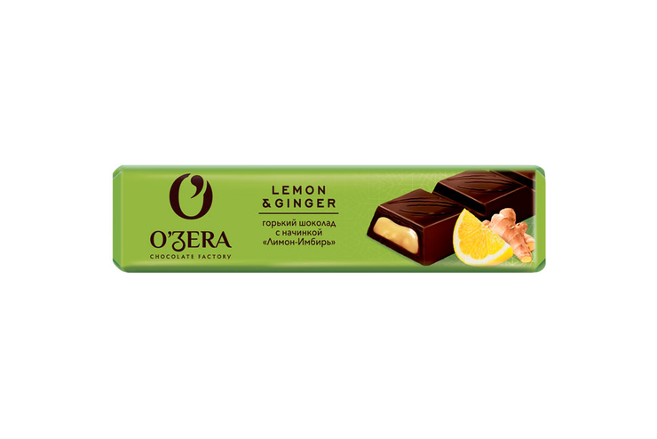«O'Zera», шоколадный батончик Lemon & Ginger, 50 г «O'Zera», шоколадный батончик Lemon & Ginger, 50 г