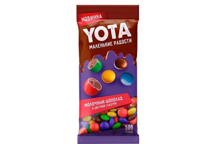 «Yota», драже молочный шоколад в цветной глазури (упаковка 0,5 кг) «Yota», драже молочный шоколад в цветной глазури (упаковка 0,5 кг)