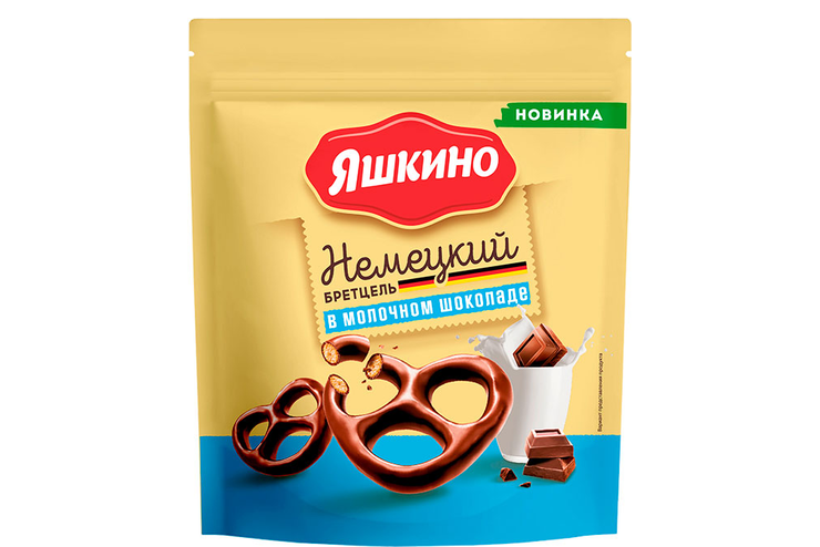 «Яшкино», крендельки «Немецкий бретцель» в молочном шоколаде, 90 г