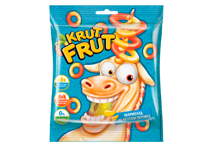 «KrutFrut», мармелад жевательный «Колечки со вкусом персика», 70 г