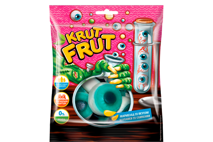 «KrutFrut», мармелад жевательный «Глаз, со вкусом клубники со сливками», 70 г «KrutFrut», мармелад жевательный «Глаз, со вкусом клубники со сливками», 70 г