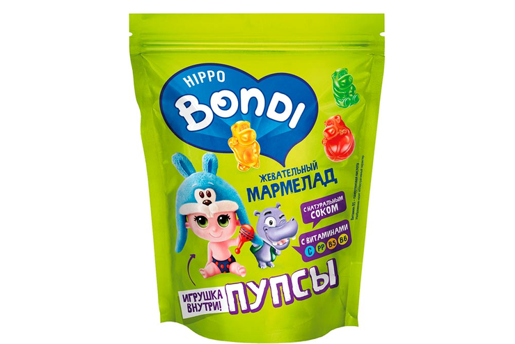 «HIPPO BONDI & FRIENDS», мармелад жевательный с игрушкой «Пупсы», 100 г «HIPPO BONDI & FRIENDS», мармелад жевательный с игрушкой «Пупсы», 100 г