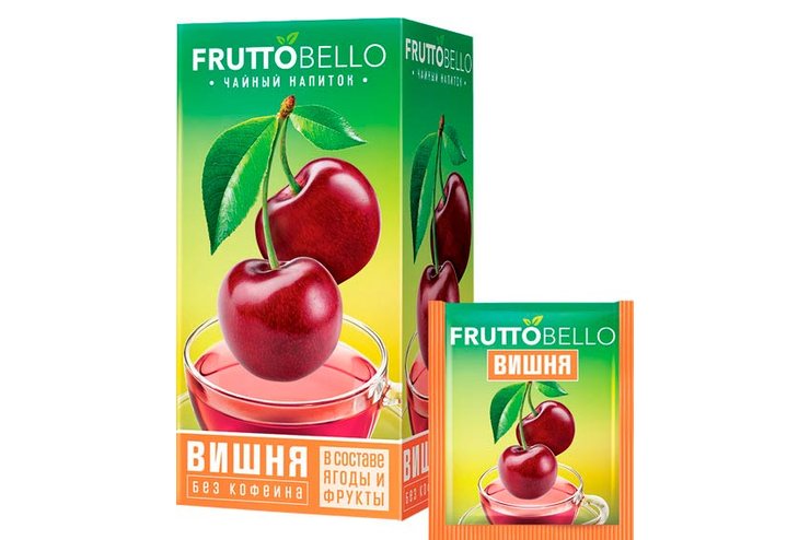 «Fruttobello», чайный напиток «Вишня», 25 пакетиков, 37,5 г