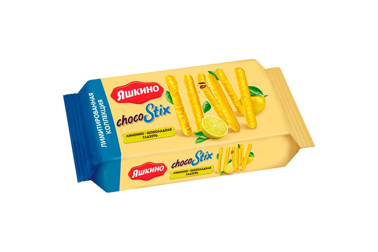 «Яшкино», печенье ChocoStix в лимонно-шоколадной глазури, 130 г