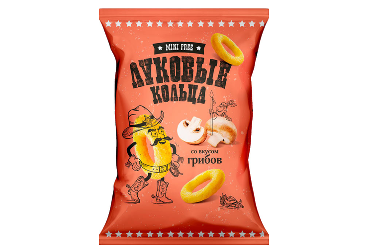 «Mini Free», луковые кольца со вкусом грибов, 45 г