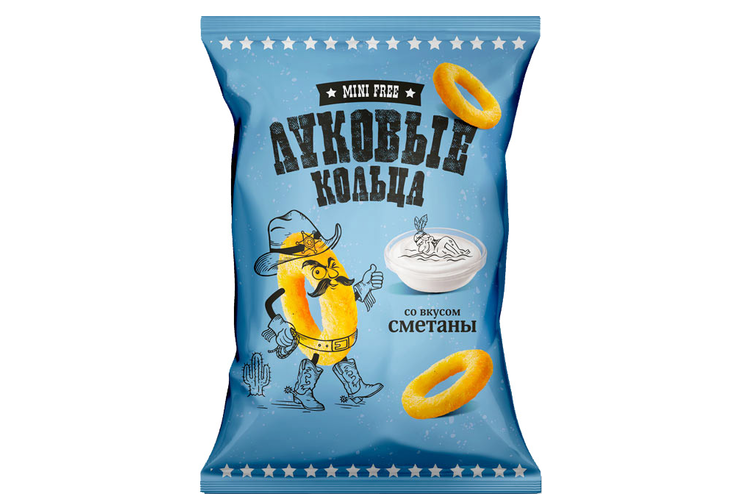 «Mini Free», луковые кольца со вкусом сметаны, 45 г