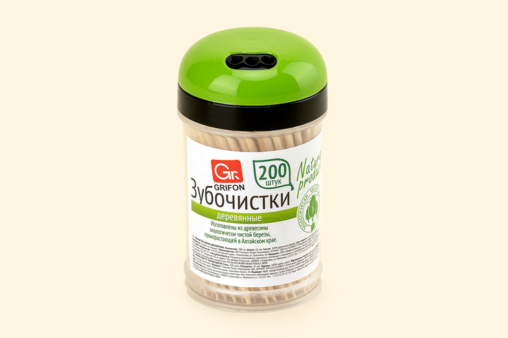 Зубочистки «GRIFON» деревянные, 200 шт