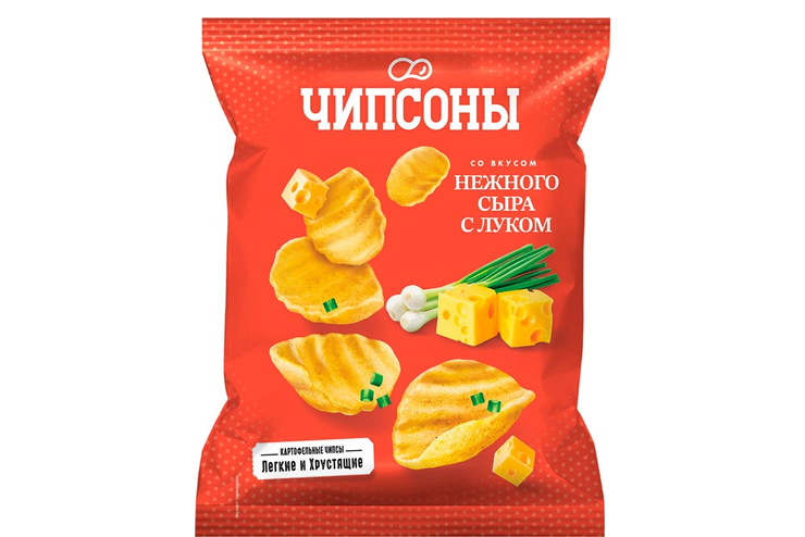 «Чипсоны», чипсы со вкусом нежного сыра с луком, 40 г «Чипсоны», чипсы со вкусом нежного сыра с луком, 40 г