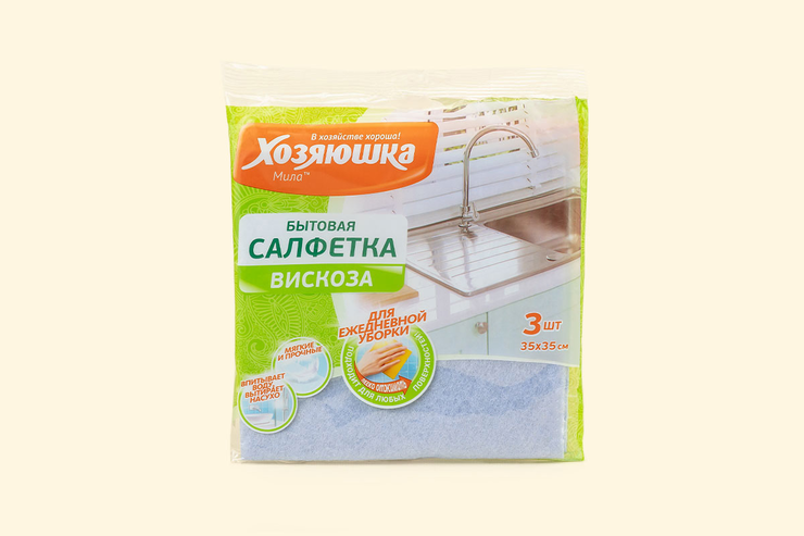 Салфетка «Хозяюшка Мила» вискоза, 3шт