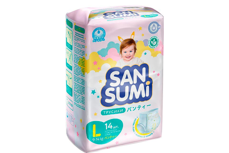 Трусики-подгузники, размер L (9-14 kg) «Sansumi», 548 г