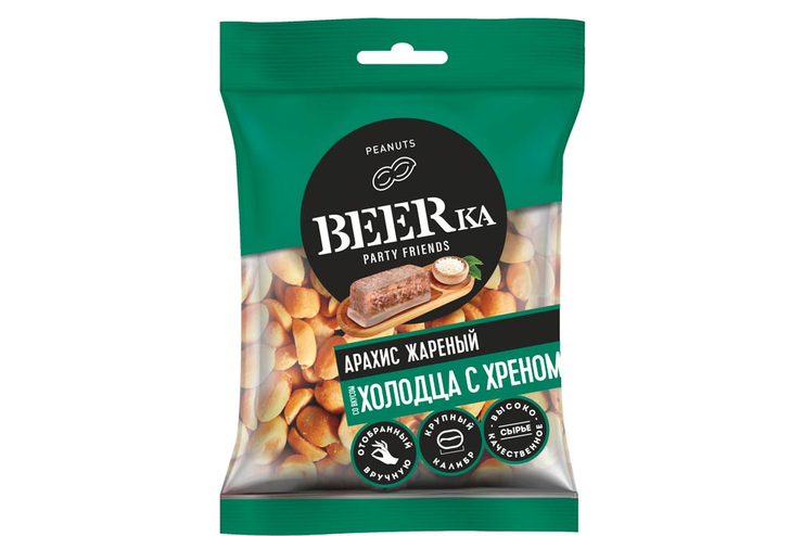 «Beerka», арахис жареный со вкусом холодца с хреном, 90 г