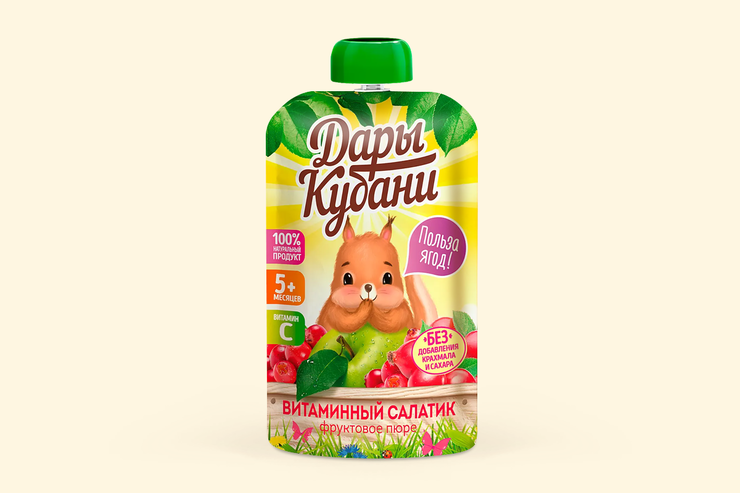 «Дары Кубани», пюре фруктово-ягодное, 90 г